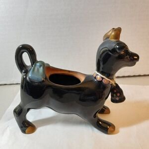 Vintage Thames Hand Painted Cow Figurine with Bell/Blue Bow on Tail Cottagecore